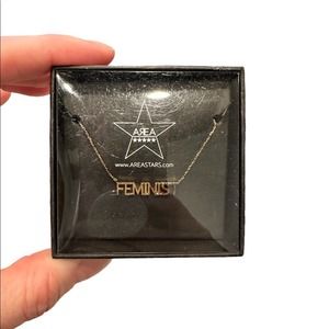 Area Trends Feminist Gold Necklace NWT